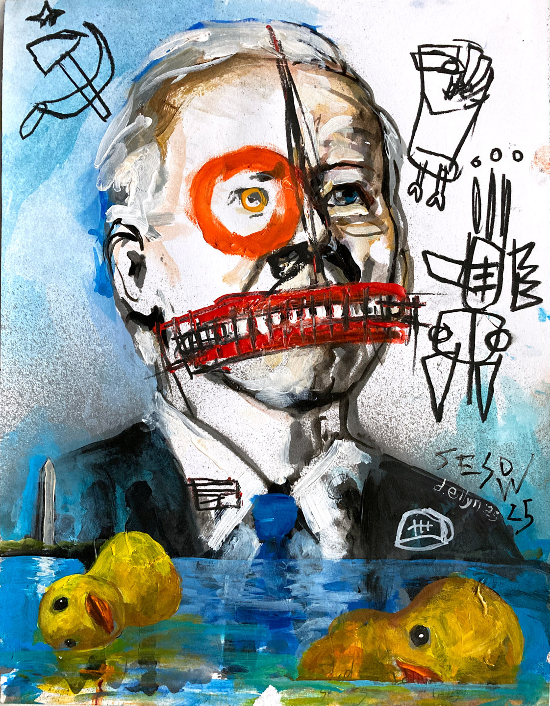 SOLD Defiled collaborative painting by Matt Sesow and Dana Ellyn