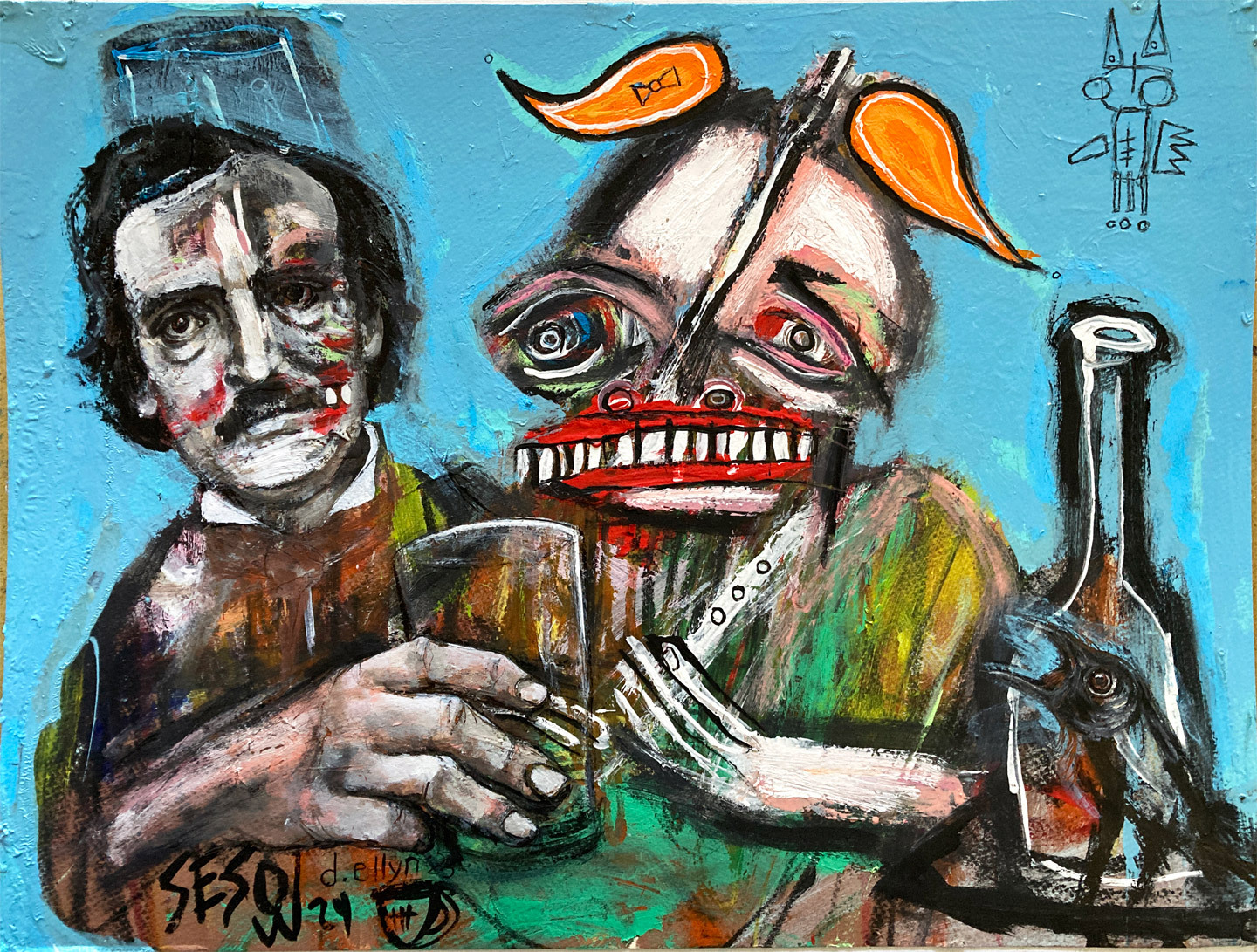 SOLD Defiled collaborative painting by Matt Sesow and Dana Ellyn