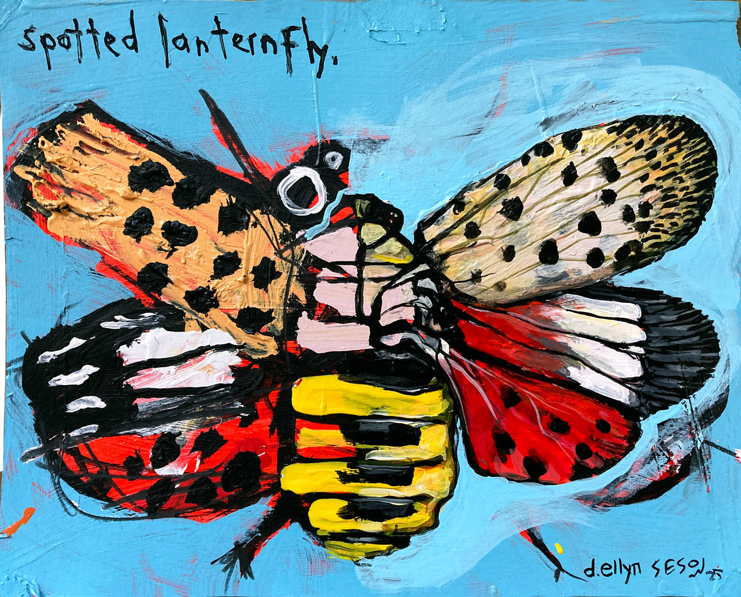 colorful painting of a lantern fly