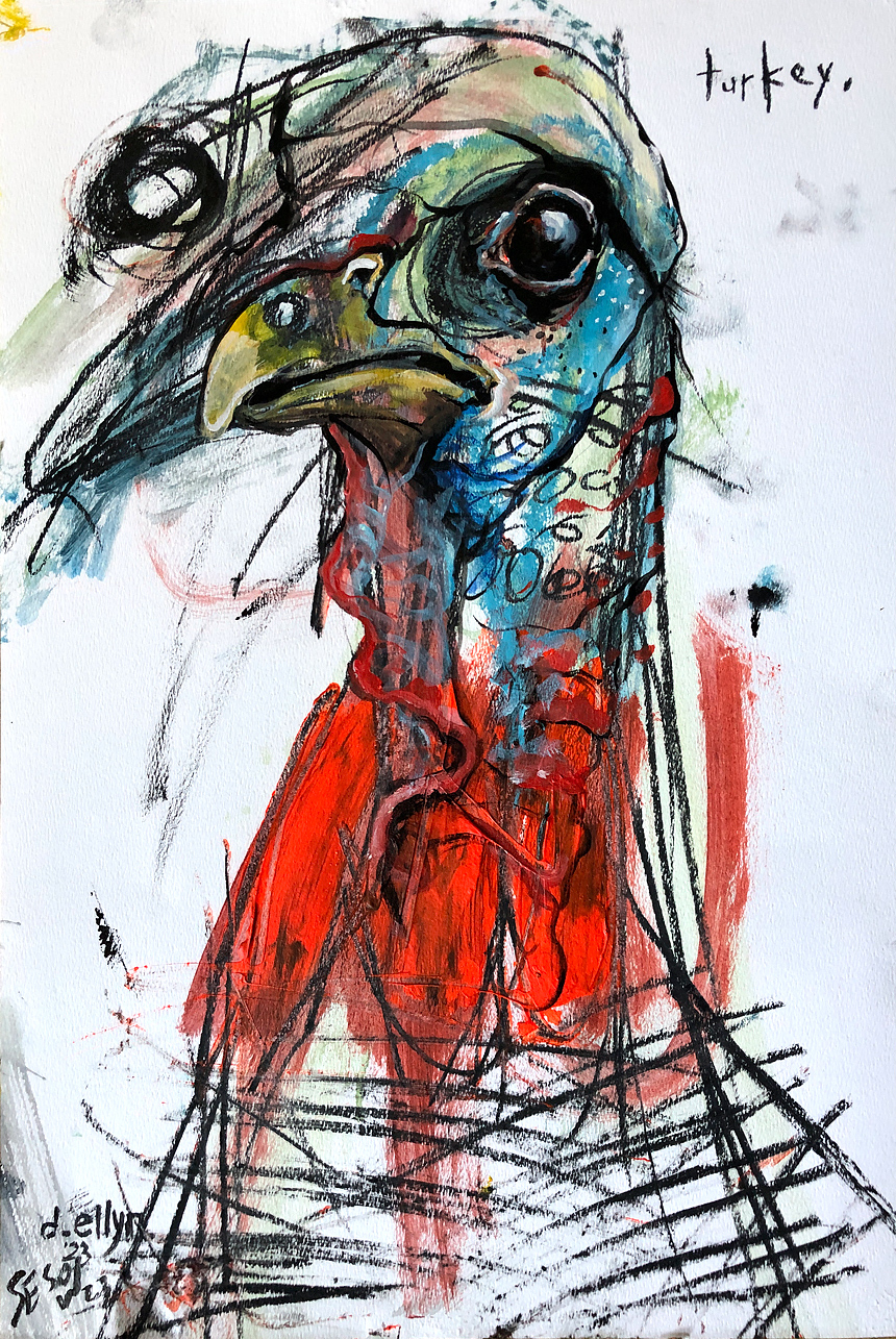 Turkey 3/4 view collaboration by Dana Ellyn and Matt Sesow