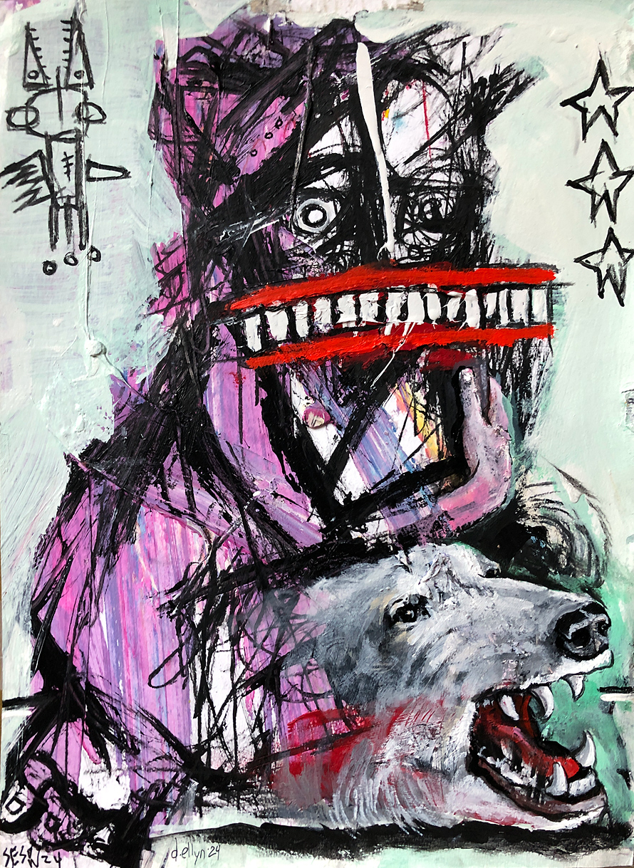 SOLD Defiled collaborative painting by Matt Sesow and Dana Ellyn