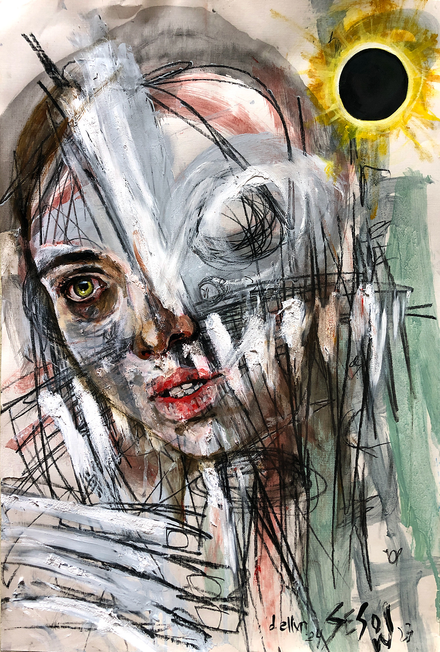 SOLD Defiled collaborative painting by Matt Sesow and Dana Ellyn